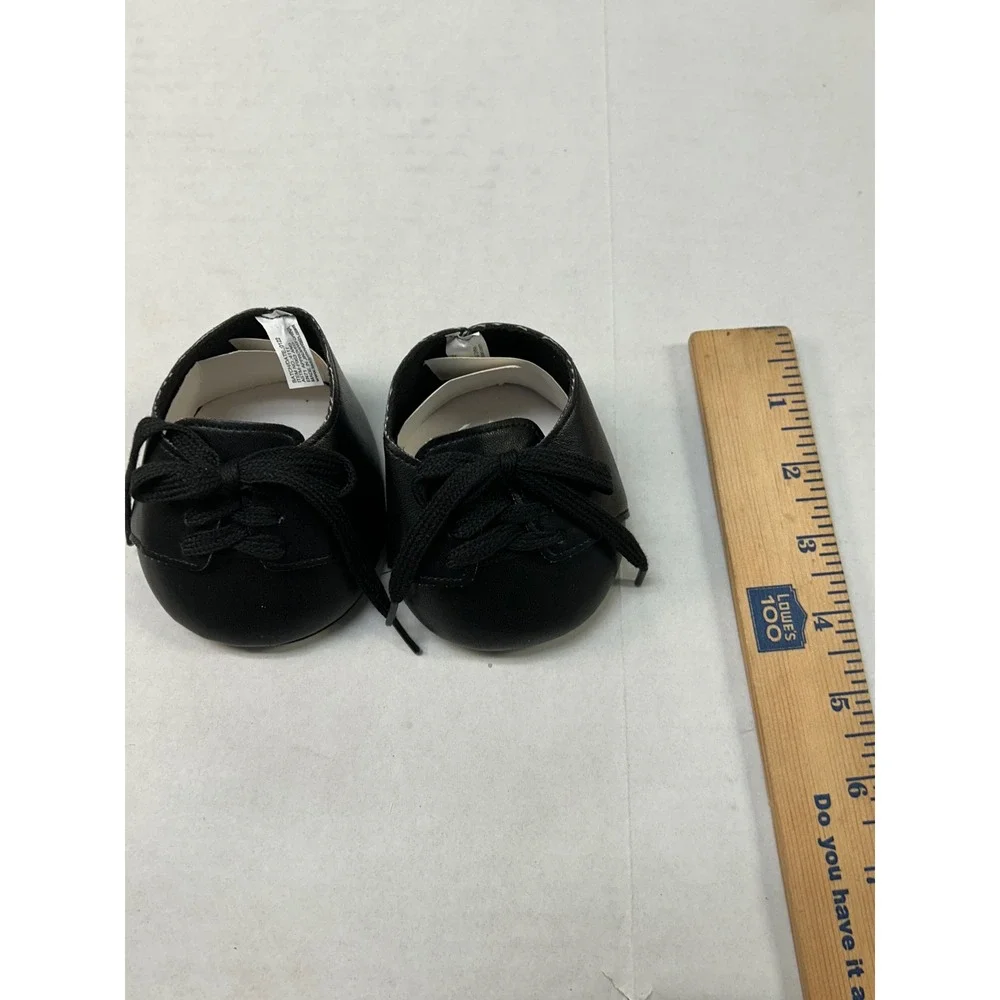 Teddy Mountain Black Lace Dress Shoes for 16 inch Plush Stuffed Animals 4109